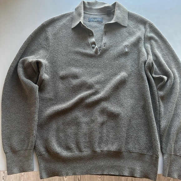 Allsaints knit long sleeve polo in medium size. Worn once. Quite soft. - Picture 1 of 4